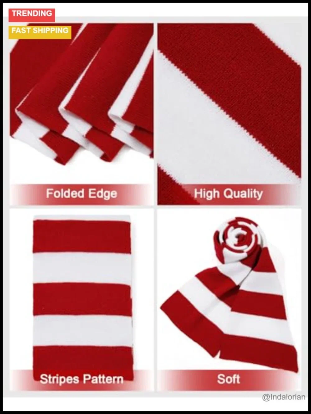 Acrylic Striped Winter Scarf for Men - Warm Long Costume Accessory